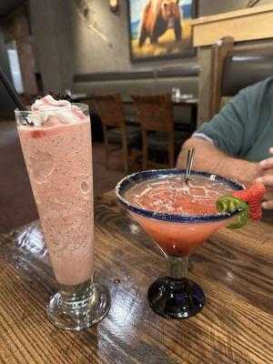 Huckleberry colada and strawberry jalapeño martini