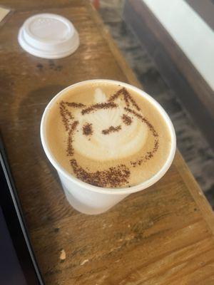 Cappuccino cat art!