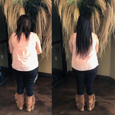 January 2020 - My natural hair before/after getting extensions by Keriane.