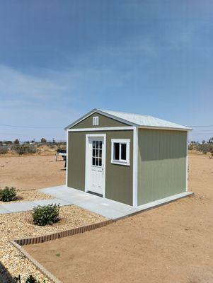 Our new shed on our concrete slab.