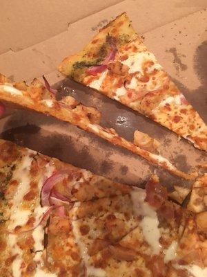 I'm normally such a fan of their pizza...but what happened here??? Hardly any cheese, super thin, barely anything else.