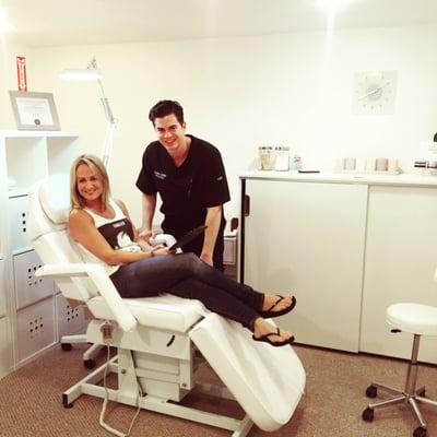 Jenn Brown with Dr. Kirby in his new office in Hermosa Beach.