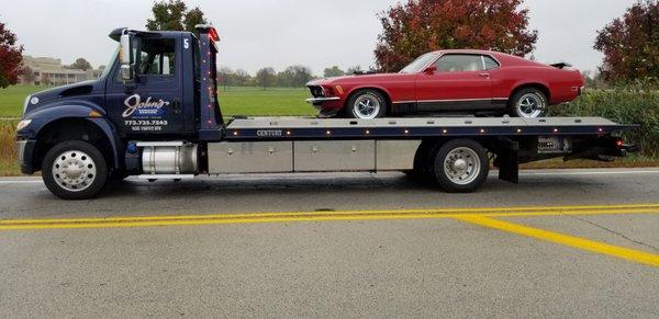 1970 Ford mustang mach1 towed for a cutomer