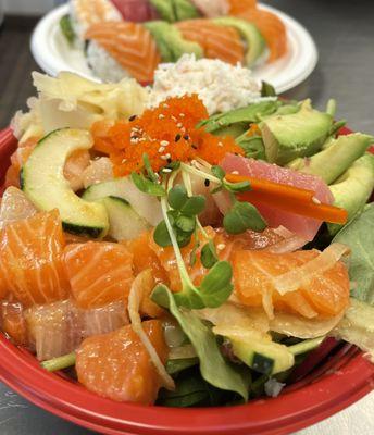 Poke Half Rice & Half Salad