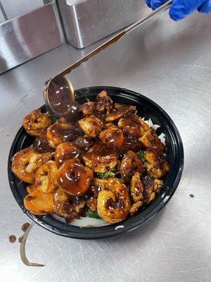 Chicken & Shrimp Teriyaki add Xtra Shrimp and Teriyaki Sauce!!!