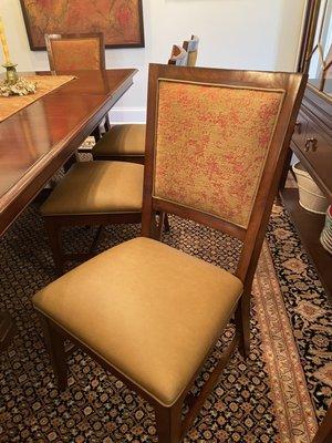 Elegant yet practical  update to dining room chairs