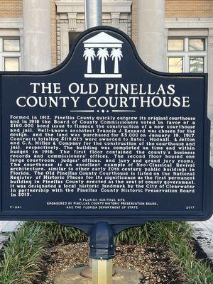 History! Built in 1918 for $129,823! This is the first permanent county government building in Pinellas County.