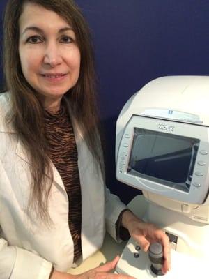 Here's our doctor with our precise, state-of-the art testing equipment.