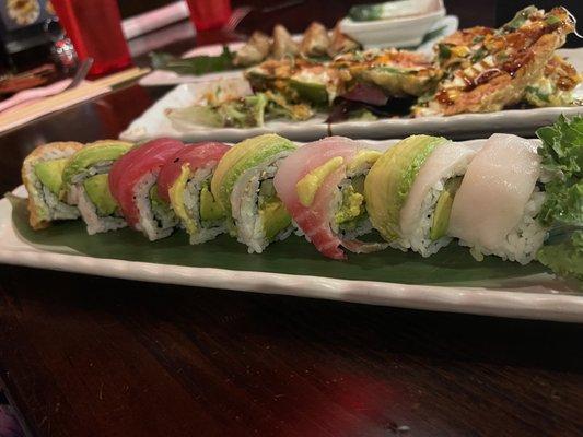 The Rainbow Roll is a go to. Always fresh and filling.