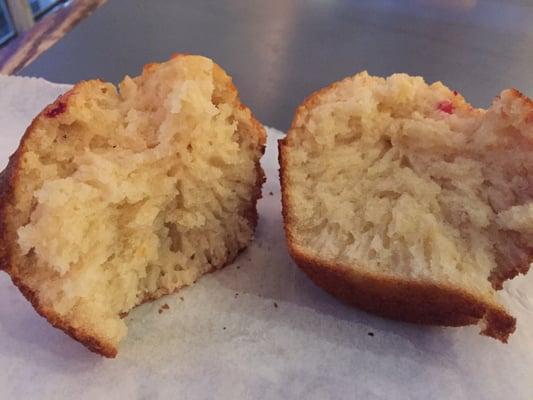 Oops. No cranberries inside the cranberry orange muffin!