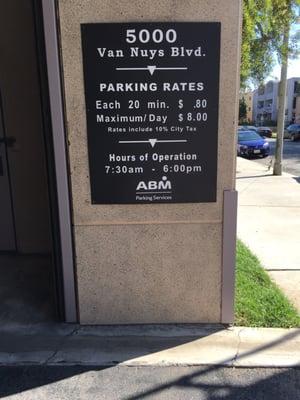 Parking rates for Dr. Braunsteins office