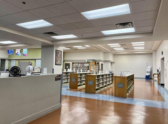 Books and checkout area