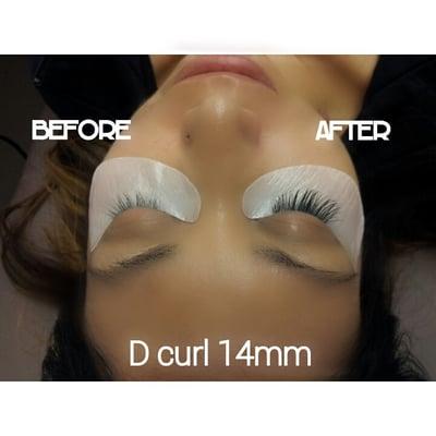 each lash extension is delicately placed on a single isolated natural lash.