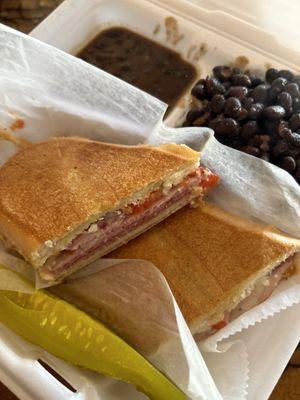 Greek sandwich, beans & rice.