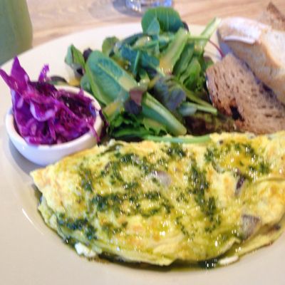 Goat Cheese and Mushroom Omelette