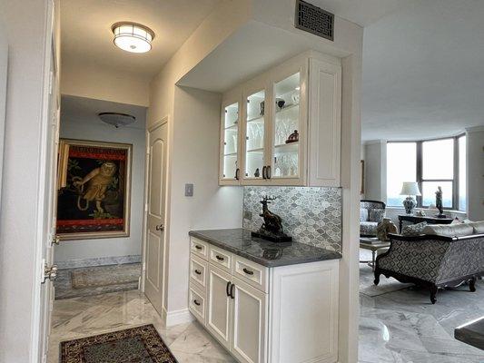 Butler's pantry with countertop and LED lighting