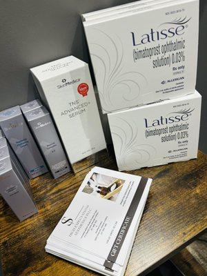 Skin medica products available along with Latisse