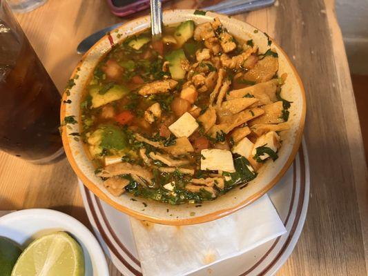 Small chicken tortilla soup