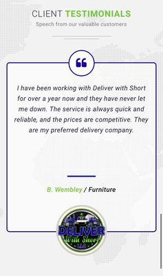 Client testimonial