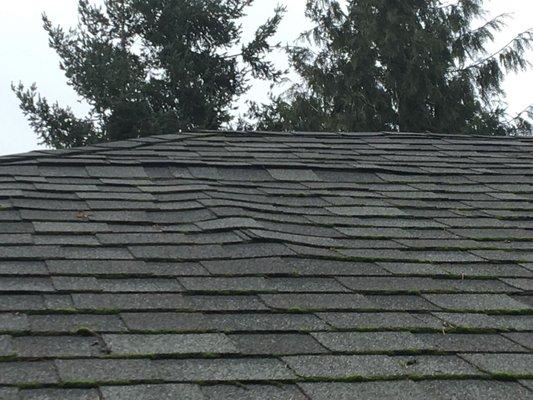 Movement of the roof structure is often an indication of larger structural concerns.