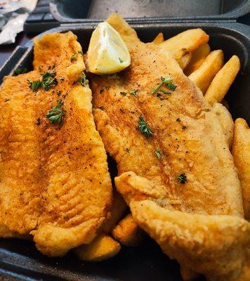 Fried Basa & French Fries