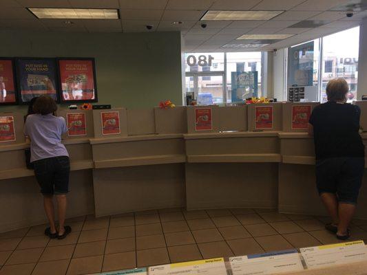 Only 2 tellers, long line!