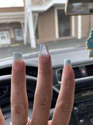 See through nail fill.