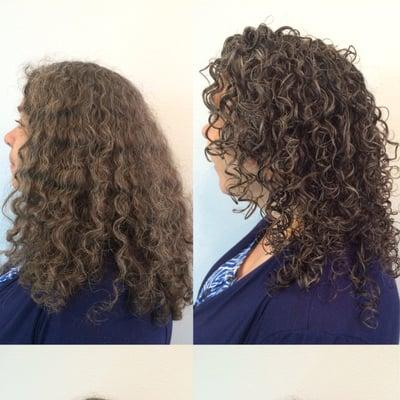 Custom curly cut before and after!!