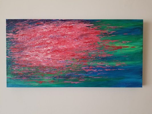 "Alive", 30x15 textured and varnished acrylic painting on gallery wrapped canvas