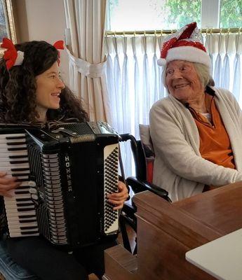 Accompanying a very dear piano student & friend who was able to perform a full Christmas concert for her family with the songs she learned!