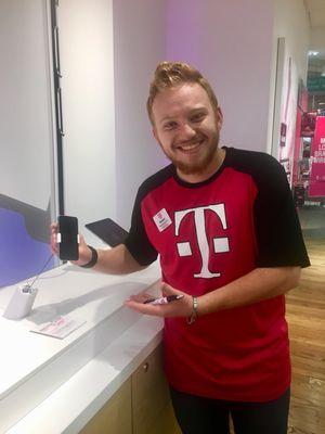 Kamal showing me a Tmobile phone