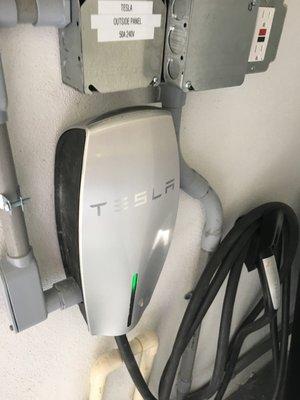 A new Tesla wall charger installed in Saint Petersburg, Florida