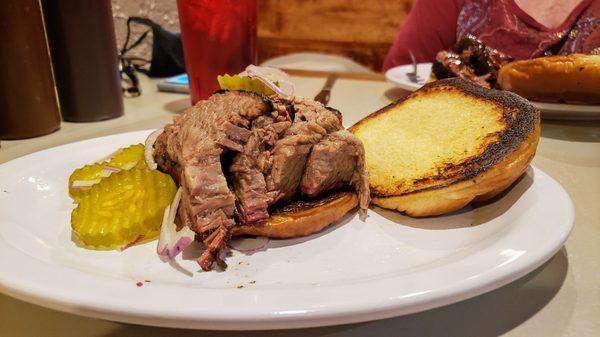 Half Pound Brisket Sandwich.