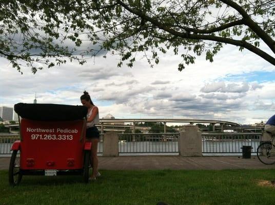 Enjoying the river with Northwest Pedicab