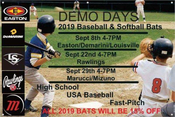 Demo Bat Days in September
Try all the 2019 Models
All the Manufacturers Reps will be here to answer any questions