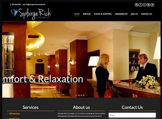 web design portfolio splurgerichoncierge.com - Custom Web Design Services