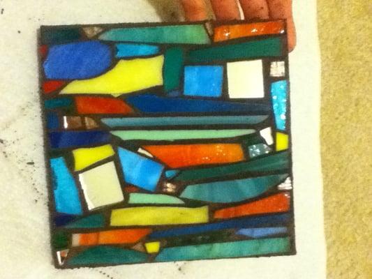 Made during the 3 hr intro to mosaics class