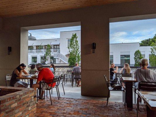 Outdoor patio seating.