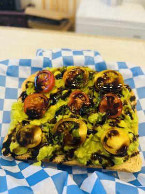 Bruschetta avocado toast on sour dough