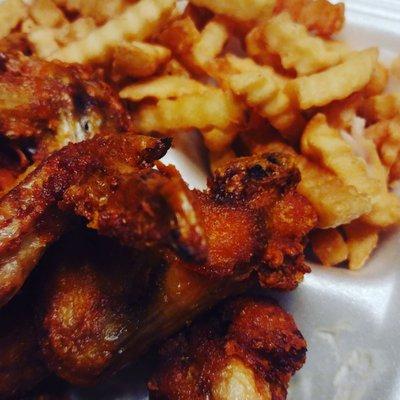 Wings and fries