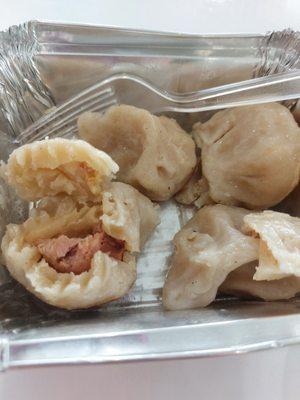 Not good dumplings:( very thick wrap, no veggies,  just a bit of pork, and very bland.  Do not recommend