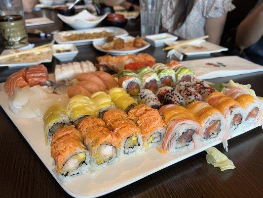 AYCE - Winter Roll, Angry Dragon Roll, Tsukiji Mango, Tiger Roll, Diamond Roll,