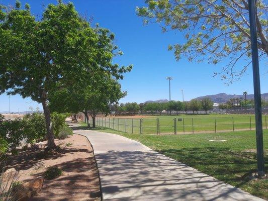 Softball fields parallel to the I-215 Eastern Beltway Trail. Please note there is no direct access to the Trail.