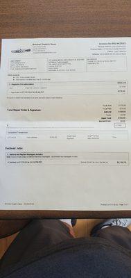 Invoice from Bimmer Experts