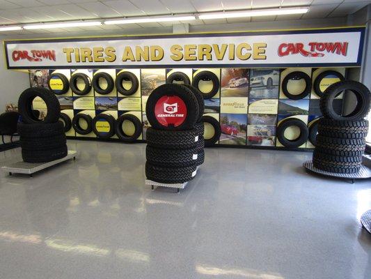 Our large tire selection.