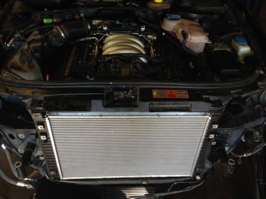 installed a 40k engine & new radiator on Audi