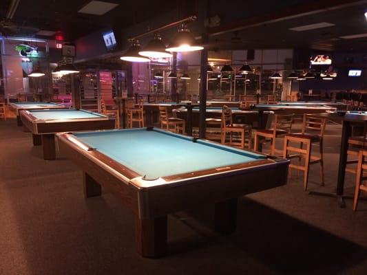 Pool tables, tons of 'em.