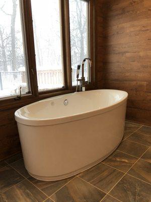 A free standing tub we installed.