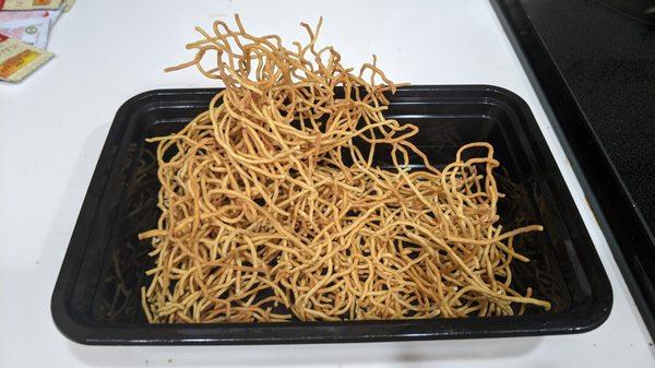 These are not chow fun noodles. Chow fun has wide noodle, not fried chow mein noodles.