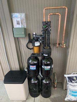 Residential water softener installation